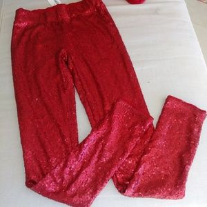 Red sequins pants.  New